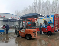 種子包衣機(jī)帶烘干設(shè)備裝車發(fā)貨